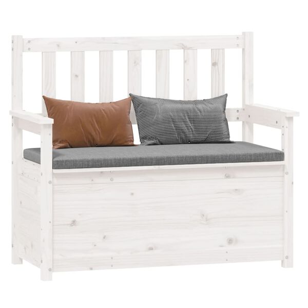 vidaXL Bench White Solid Pine Wood Medium Bench Rectangular Durable