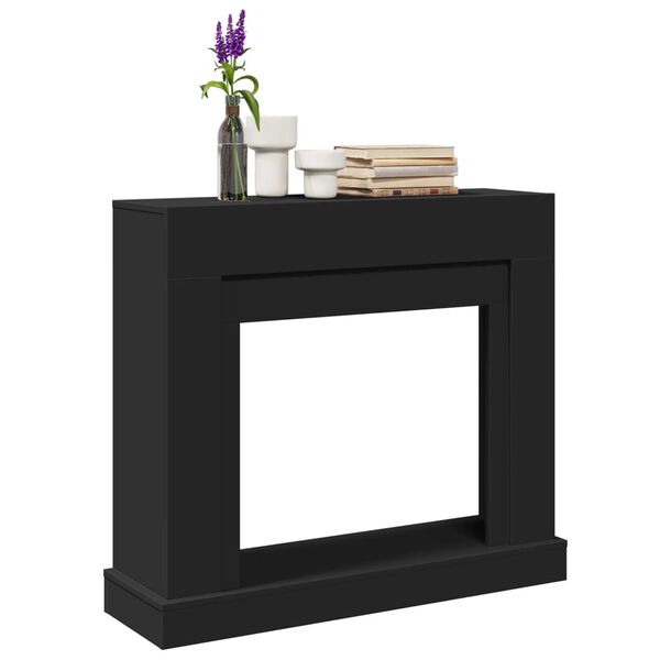 vidaXL Fireplace Surround Black 39.4x11.8x34.4" Engineered Wood
