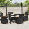 vidaXL Garden Dining Set 5 pcs Black poly rattan