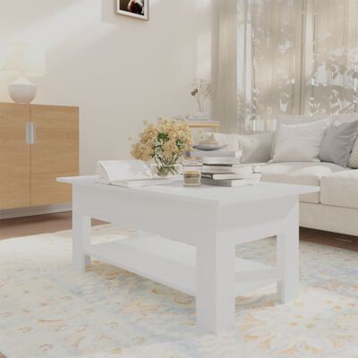 vidaXL Coffee Table White 40.2"x21.7"x16.5" Engineered Wood