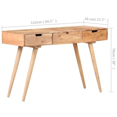 vidaXL Dressing Table with Mirror 44.1"x17.7"x30" Solid Acacia Wood