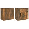 vidaXL Wall-mounted Bedside Cabinet Set of 2 Smoked oak Engineered wood