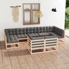 vidaXL Garden Lounge Set Pinewood Solid pinewood and polyester fabric