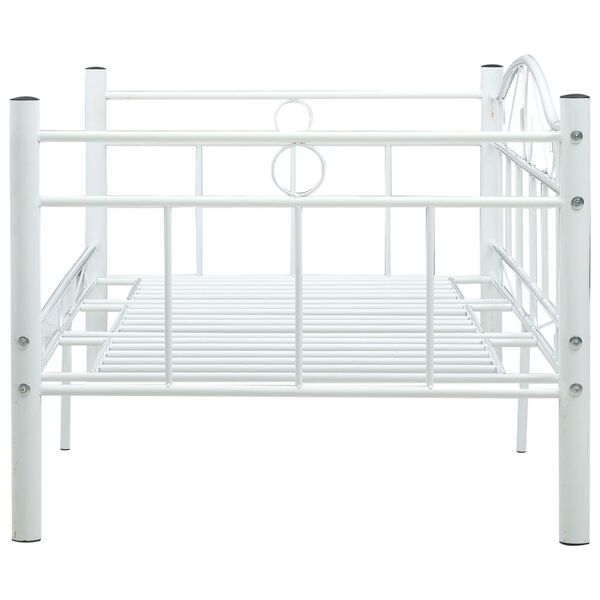 vidaXL Day Bed Frame White Metal Single Durable Day Bed Frame