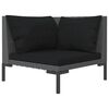 vidaXL Garden Sofa Dark gray, Black