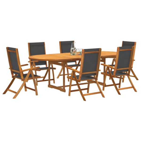 vidaXL Garden Dining Set Brown Solid Acacia wood Medium Foldable