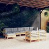 vidaXL Garden Lounge Set Grey Solid pinewood, 100% polyester fabric