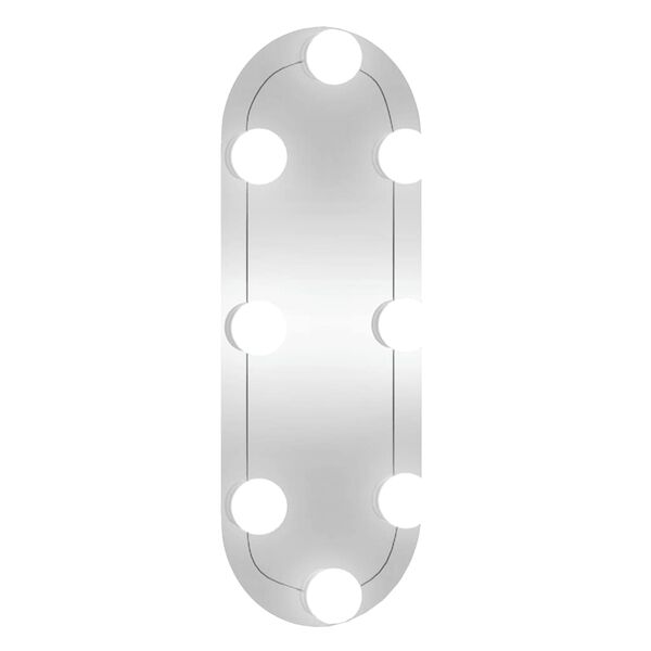 vidaXL Wall Mirror With LED Light Transparent Glass and Plastic