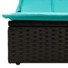 vidaXL Patio Double Sun Lounger Black, Turquoise