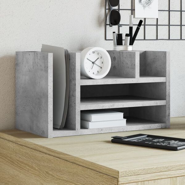 vidaXL Desk Organiser Concrete Grey 17.5x9.4x9.8" Engineered Wood