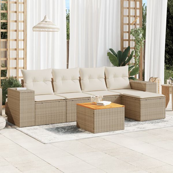 vidaXL Garden Sofa Set Beige, Cream White