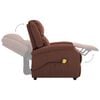 vidaXL Electric Massage Chair Brown Fabric (100% polyester), Wood, Metal