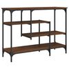 vidaXL Console Table Brown oak Engineered wood, metal 39.4x13.8x29.5 in