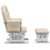 vidaXL Glider Chair With Stool Cream White Fabric (100% polyester)