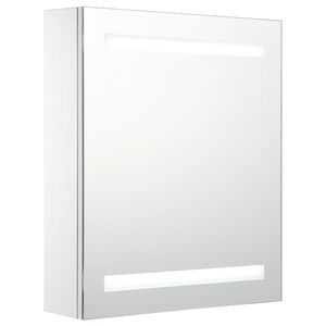 vidaXL Bathroom Cabinet White, Silver MDF, Glass 19.7 x 5.3 x 23.6 in