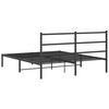 vidaXL Bed Frame Black Powder-Coated Steel 59x79 in King Size Bed Frame