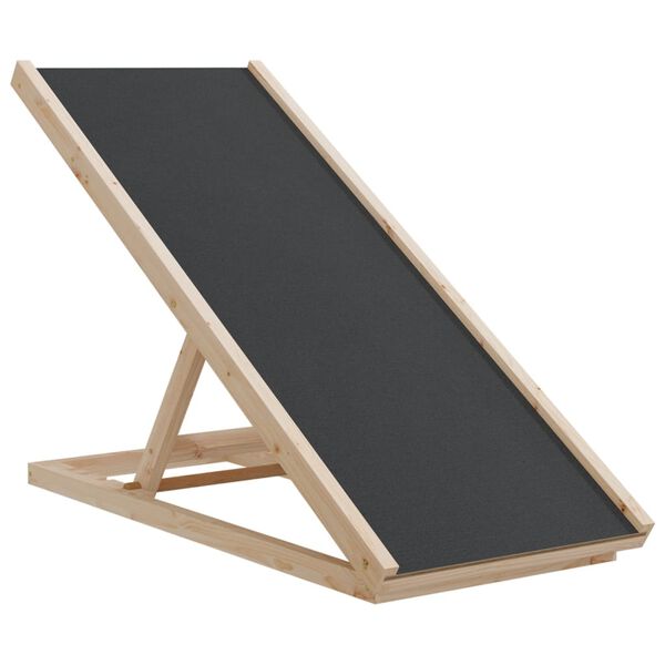 vidaXL Dog Ramp Grey Solid fir wood, polyester 39.4 x 15.7 in