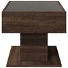 vidaXL Coffee Table Brown Oak Engineered Wood, Glass 27.6 x 19.7 x 17.7 in