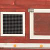 vidaXL Rabbit Hutch Red and White Solid firwood, plywood, steel wire Large