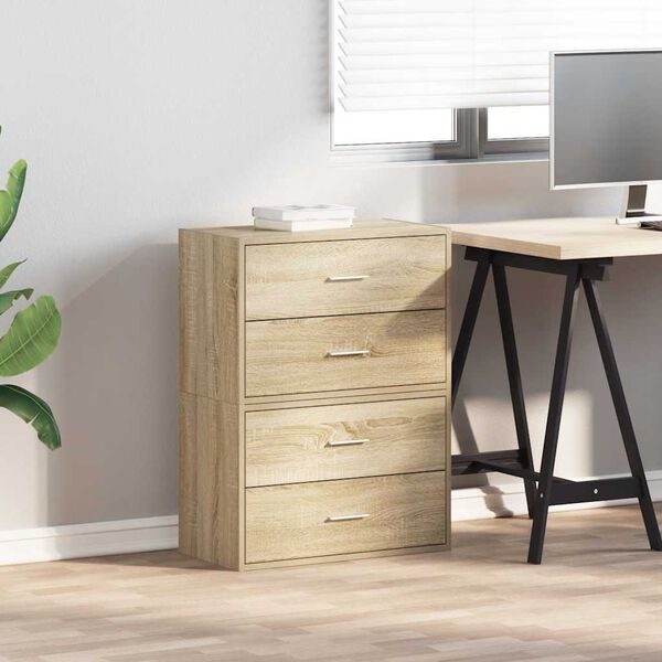 vidaXL Cabinet Set of 2 Sonoma Oak Engineered Wood Small