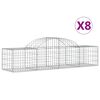 vidaXL Gabion Basket Set of 8 Silver Galvanized Iron Medium