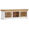 vidaXL TV Stand Brown and white Solid mango wood 46.5x11.8x15.7 in