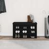 vidaXL Shoe Bench with Storage Black 80 x 30 x 48 cm Engineered wood