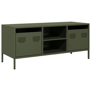 vidaXL TV Cabinet Olive Green Cold-rolled Steel Medium Adjustable Feet