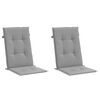 vidaXL Highback Chair Cushion Set of 2 Grey 100% Polyester