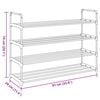 vidaXL Shoe Rack Black Metal and Plastic Medium Shoe Rack Rectangular