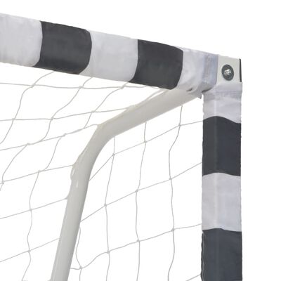 vidaXL Soccer Goal 118.1"x63"x35.4" Metal Black and White