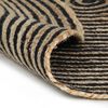 vidaXL Area Rug Natural and Black 50% Jute, 50% Cotton 35.4 in diameter