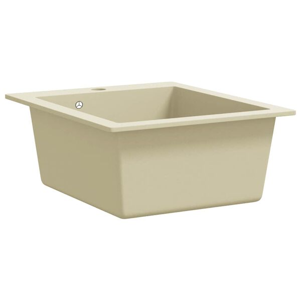 vidaXL Granite Kitchen Sink Single Basin Beige
