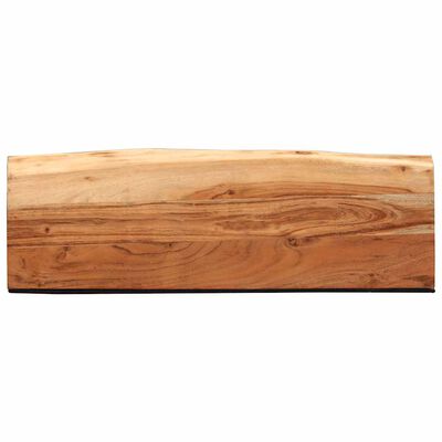 Wide wooden block with natural grain and darker base