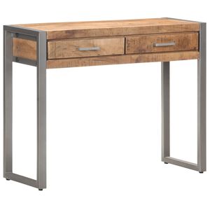 vidaXL Console Table Natural Mango Wood Solid Mango Wood, Iron Medium
