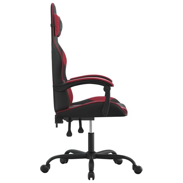 vidaXL Gaming Chair Black and Wine Red Faux Leather