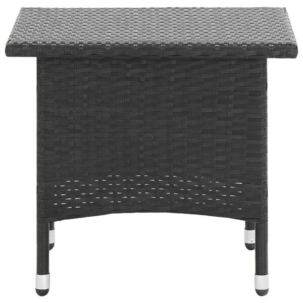 vidaXL Outdoor Table Black PE Rattan 19.7x19.7x18.5 in Durable