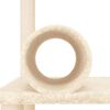 vidaXL Cat Tree Cream Plush, Engineered wood, Sisal Large Durable