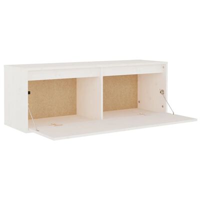 vidaXL Wall Cabinet White 39.4"x11.8"x13.8" Solid Wood Pine