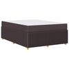 vidaXL Bed Frame with Mattress Dark brown 55.1" x 78.7" fabric