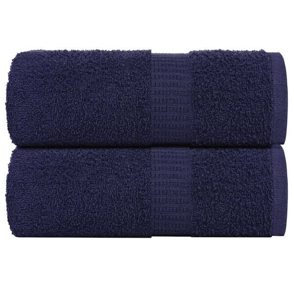 vidaXL Soap Towel Set of 2 Navy blue 100% ring-spun cotton