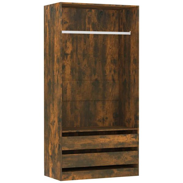 vidaXL Wardrobe Smoked oak Engineered wood Compact Wardrobe