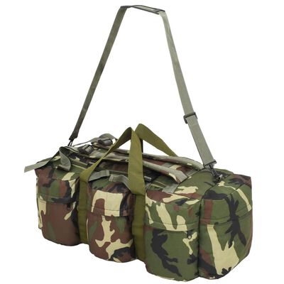 vidaXL 3-in-1 Army-Style Duffel Bag 23.8 gal Camouflage
