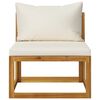 vidaXL Patio Lounge Set Cream Solid acacia wood 7 Piece Set Modular