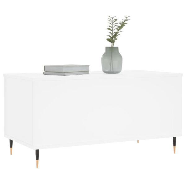 vidaXL Coffee Table White Engineered Wood 35.4 in x 17.5 in x 17.7 in