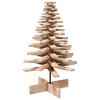 vidaXL Wooden Christmas Tree Natural Wood Solid Pine Wood Medium