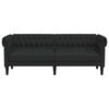 vidaXL Chesterfield Sofa Black Polyester, Solid Wood, Plywood 3-Seater