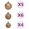 vidaXL Artificial Hinged Christmas Tree 150 LEDs & Ball Set 59.1"