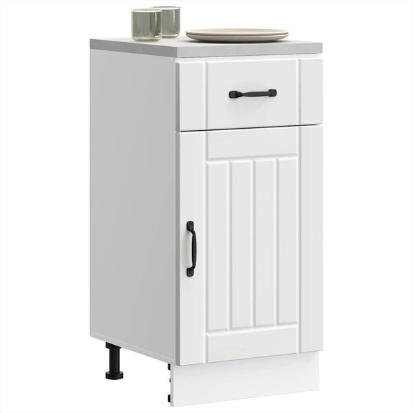 vidaXL Kitchen Base Cabinet White Engineered Wood Medium Adjustable Feet