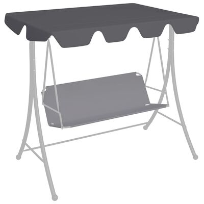 vidaXL Replacement Canopy for Garden Swing Anthracite 74"/66.1"x57.1"/43.3"